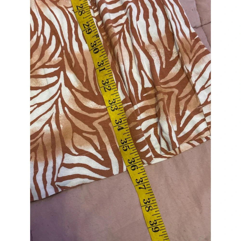 Soma Burnt Orange‎ Palm Leaf Print Sleeveless Dress Built In Bra Flowy Small - Picture 8 of 8